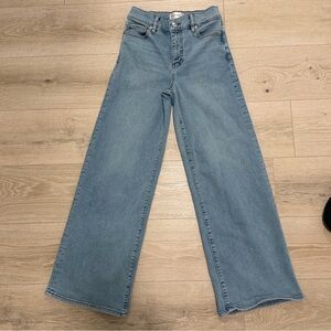 Frame Denim Wide-Leg Jeans in Light Blue 31 inch inseam